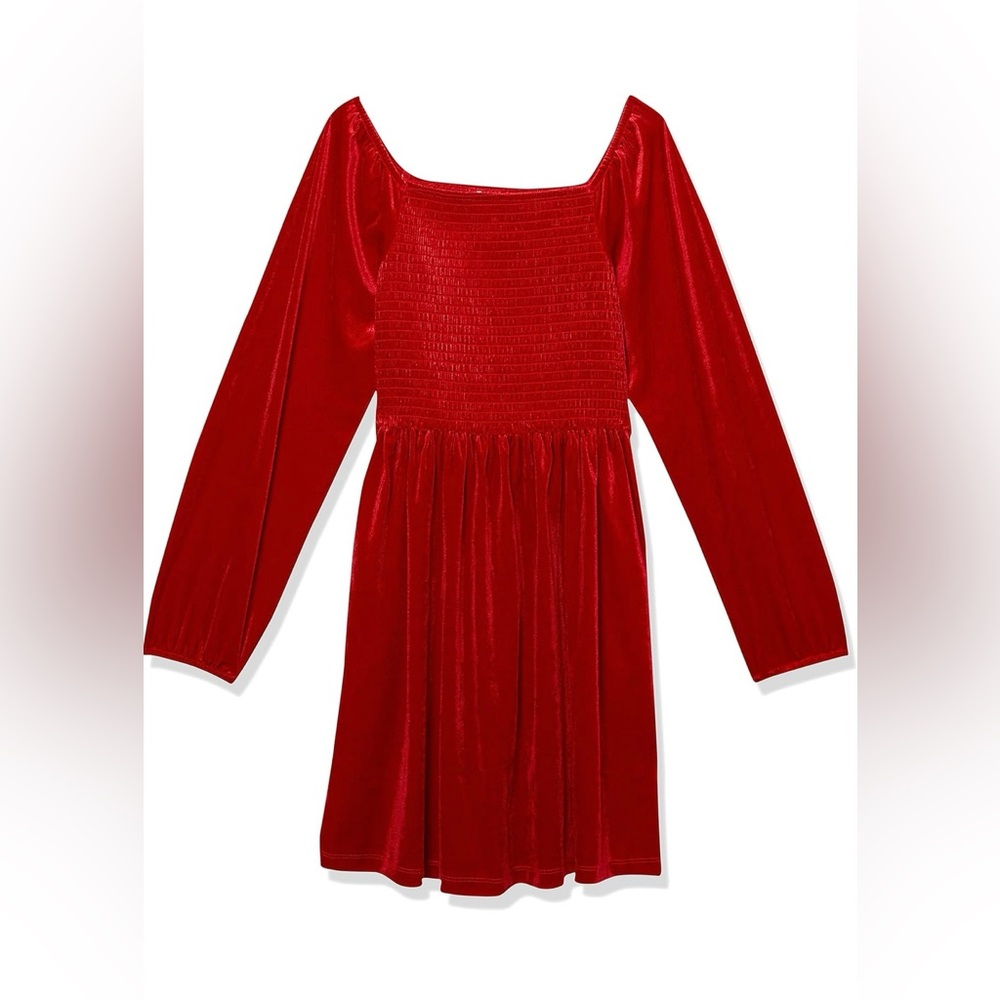 NWT Xtraordinary Girl Velvet Smoked Bodice Dress 12Y - Picture 2 of 11